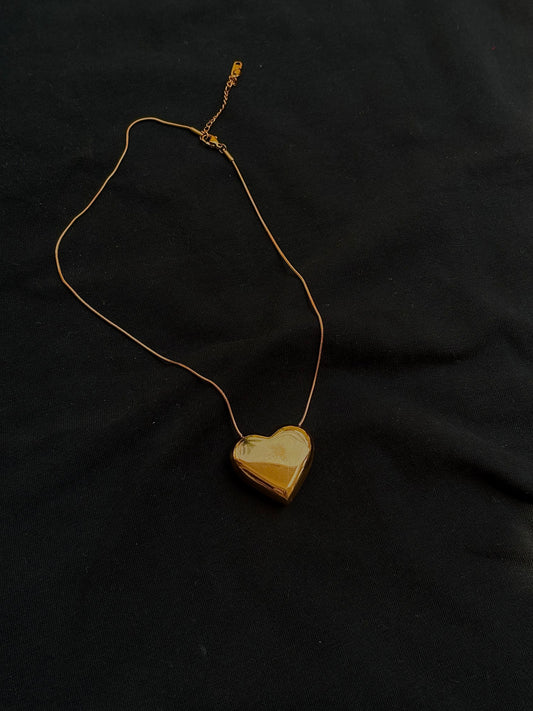 Chunky rose gold Heart necklace