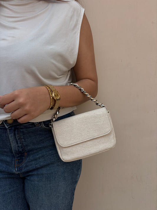 White Denim purse