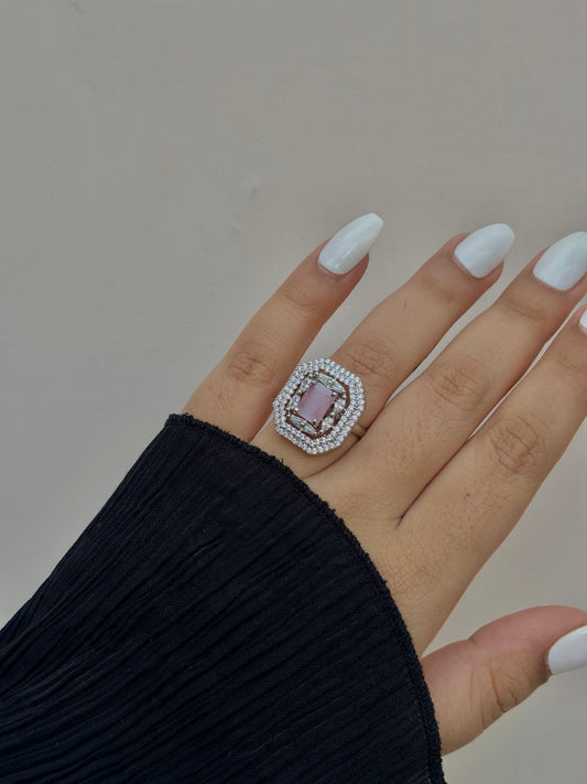 Pink stone ring